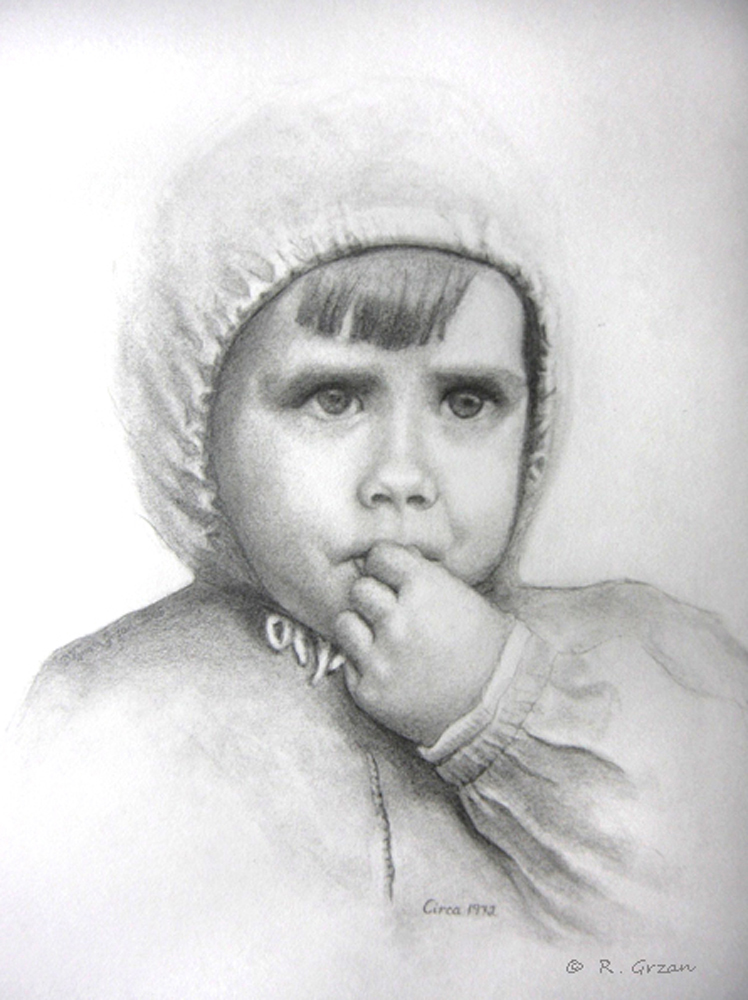 Child Portrait Commission Drawing - Renata Grzan Wieczorek